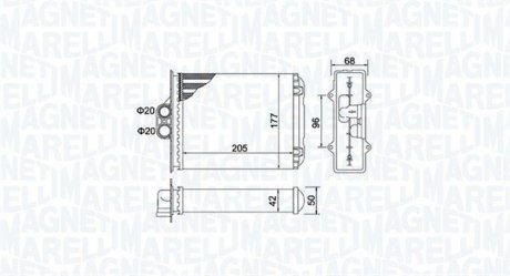 Радиатор печки MAGNETI MARELLI 350218482000 (фото 1)