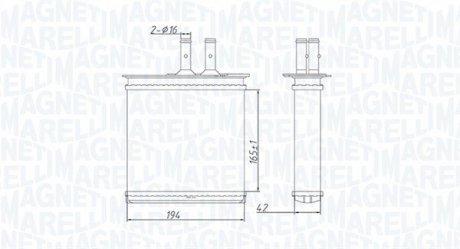 Heat Exchanger, interior heating MAGNETI MARELLI 350218493000 (фото 1)