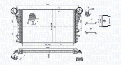 Радіатор інтеркулера VW Caddy III 1.9 TDI 04-10 MAGNETI MARELLI 351319204040