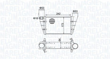 Радіатор інтеркулера Audi A4/A6/VW Passat 1.8/1.9TDI 95-05 MAGNETI MARELLI 351319204070 (фото 1)