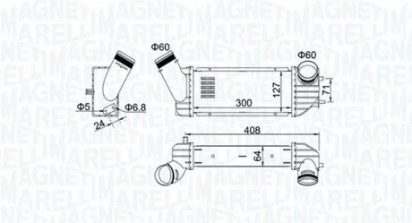 Інтеркулер CITROEN XSARA, PEUGEOT 307 2.0D 08.00-12.09 MAGNETI MARELLI 351319204340