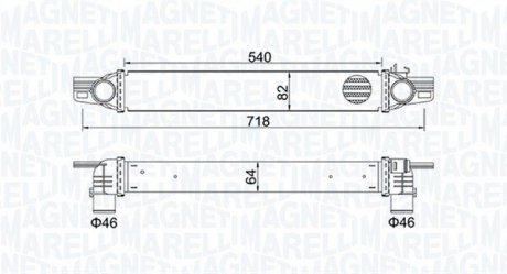 Intercooler CITROEN/FIAT/PEUGEOT NEMO, FIORINO/QUBO, BIPPER MAGNETI MARELLI 351319204360 (фото 1)