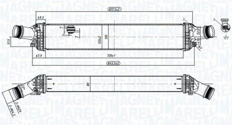 Радіатор інтеркулера Audi A4/A5/A6 2.0TFSI/2.7/3.0TDI 07-18 MAGNETI MARELLI 351319204430