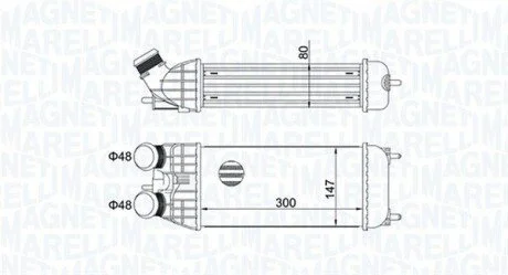 Радіатор інтеркулера Citroen C3/Peugeot 2008/207/208 1.4-1.6HDi 09- MAGNETI MARELLI 351319204470