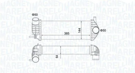 Радіатор інтеркулера Renault Kangoo 1.5 dCi 08- MAGNETI MARELLI 351319204480