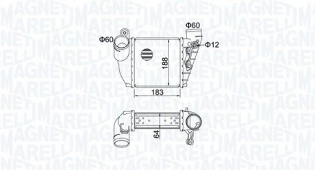 Радіатор інтеркулера Skoda Octavia/VW Bora/Golf IV 1.8T/1.9TDI 97-05 MAGNETI MARELLI 351319204740