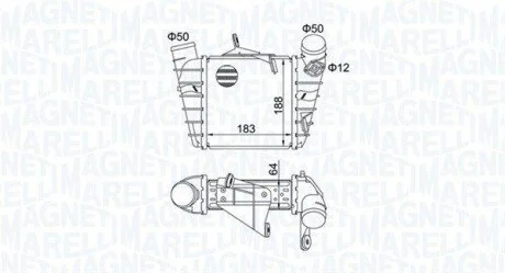 Радіатор інтеркулера Skoda Fabia/Roomster 99- MAGNETI MARELLI 351319204750