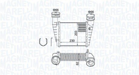 Intercooler SKODA/VW PASSAT, SUPERB MAGNETI MARELLI 351319205210