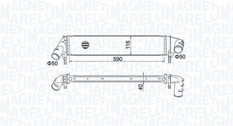 Радіатор інтеркулера Dacia Duster/Logan/Sandero 1.5 dCi 08- MAGNETI MARELLI 351319205260