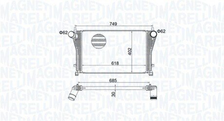 Intercooler VW GOLF VII MAGNETI MARELLI 351319205370