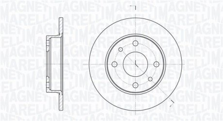 Диск гальмівний przуd FIAT ! CINQUECENTO/SEICENTO MAGNETI MARELLI 361302040169