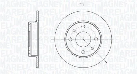 Диск гальмівний przуd FIAT ! CINQUECENTO/SEICENTO MAGNETI MARELLI 361302040169