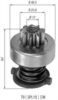 Бендикс стартера AU/OP/VW.IT MAGNETI MARELLI AMB0122