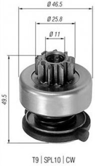 Бендикс стартера MAGNETI MARELLI AMB0301 (фото 1)