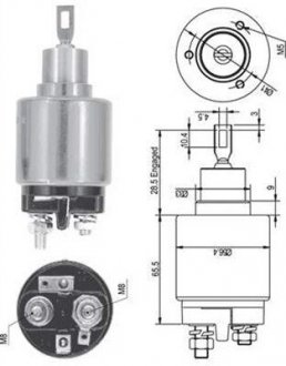 Втягивающее реле стартера VW OPEL SEAT SKODA [940113050126] MAGNETI MARELLI AME0126 (фото 1)