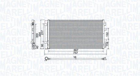 Конденсер кондиціонера MAGNETI MARELLI BC762 (фото 1)