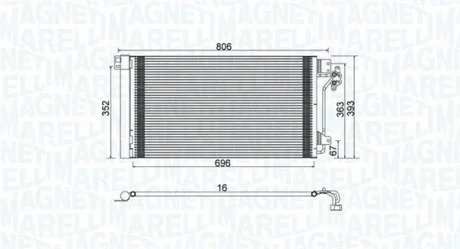 SKRAPLACZ KLIMATYZACJI VW MULTIVAN V (7HM, 7HN, 7HF, 7EF, 7EM, 7EN)1.9 TDI MAGNETI MARELLI BC962