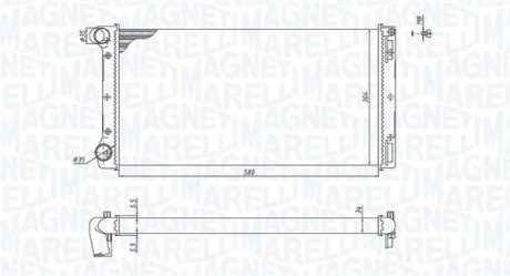 Радіатор двигуна, головний MAGNETI MARELLI BM168