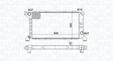 Радиатор двигателя FORD TRANSIT 2,5D MAGNETI MARELLI BM1935 (фото 1)