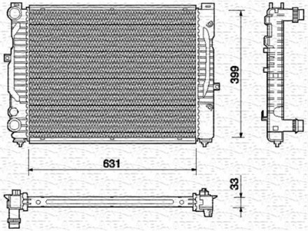 Радіатор AUDI A4 1.6-1.8 20V-1.9 DI/TDI [350213712000] MAGNETI MARELLI BM712 (фото 1)
