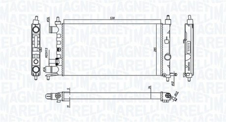 Радиатор OPEL CORSA B 1,0 12V-1,2 16V 96 [350213776000] MAGNETI MARELLI BM776