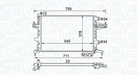 Радіатор, охолодження двигуна MAGNETI MARELLI BM829