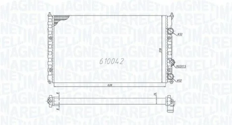 Радіатор, охолодження двигуна MAGNETI MARELLI BM838