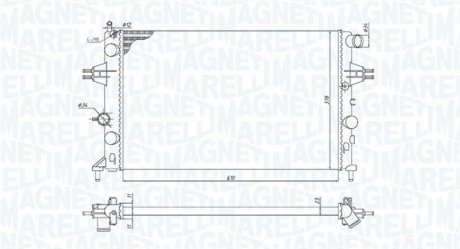 Радиатор OPEL ASTRA G 1.4-1.6-1.8 [350213970000] MAGNETI MARELLI BM970