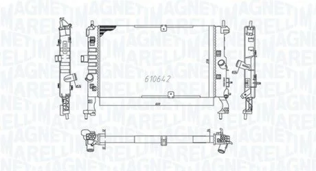 Радіатор OPEL MERIVA 1.7 DTI [350213972000] MAGNETI MARELLI BM972