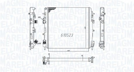 Радіатор, охолодження двигуна MAGNETI MARELLI BM995 (фото 1)