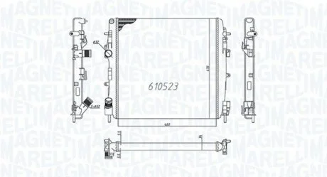 Радіатор, охолодження двигуна MAGNETI MARELLI BM995