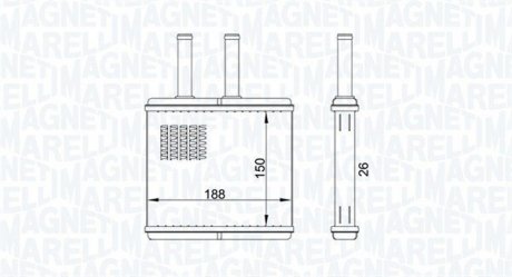 CHEVROLET радіатор опалення Aveo 03- MAGNETI MARELLI BR437 (фото 1)