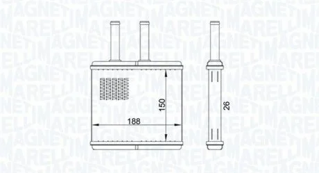 CHEVROLET радіатор опалення Aveo 03- MAGNETI MARELLI BR437