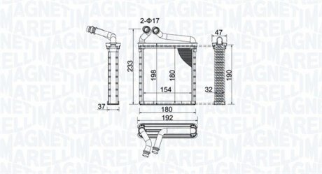 Радіатор пічки VW Golf/Passat 03-14 MAGNETI MARELLI BR442 (фото 1)