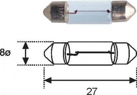 Автолампа 3W, 12V, SV7-8 MAGNETI MARELLI C3W 12V