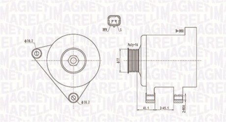 Генератор змінного струму C-ELYSEE (DD_), 11.1 MAGNETI MARELLI MQA1741