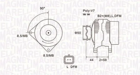 ALTERNATOR RENAULT MEGANE 1,9DCI 05- MAGNETI MARELLI MQA1827