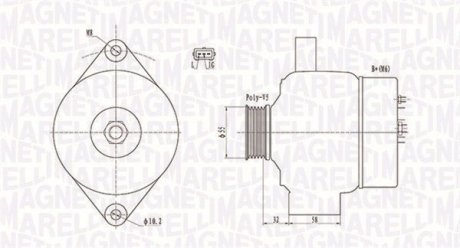 Генератор змінного струму SPLASH (EX), 01.08- MAGNETI MARELLI MQA2026 (фото 1)