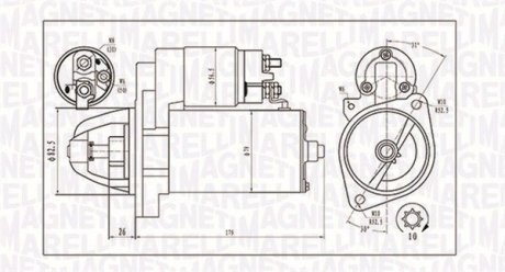 Стартер DB W124/W463/S124 MAGNETI MARELLI MQS1202 (фото 1)