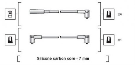 Комплект высоковольтных проводов LADA SAMARA 1.5 4 CYL [941318111234] MAGNETI MARELLI MSK1234