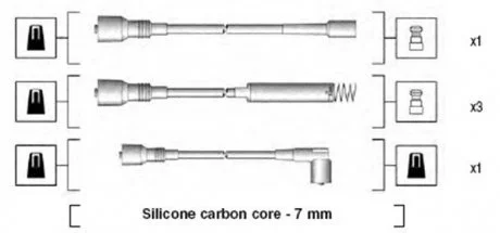 Высоковольтные провода OPEL ASTRA 1,8/2,0 91- KADETT 2,0 IE 84-91 MAGNETI MARELLI MSK680