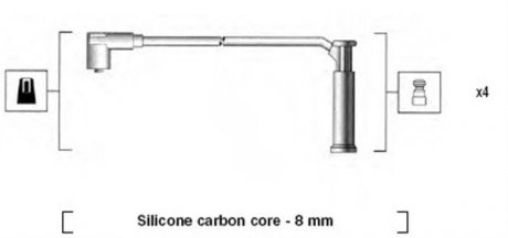 Комплект кабелів високовольтних MAGNETI MARELLI MSK786 (фото 1)