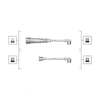 Комплект высоковольтных проводов VW [941319170004] MAGNETI MARELLI MSQ0004