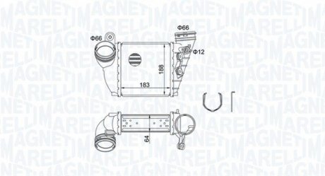 VW Интеркулер Audi A3,Golf IV,Skoda Octavia II 1.9TDI MAGNETI MARELLI MST487 (фото 1)