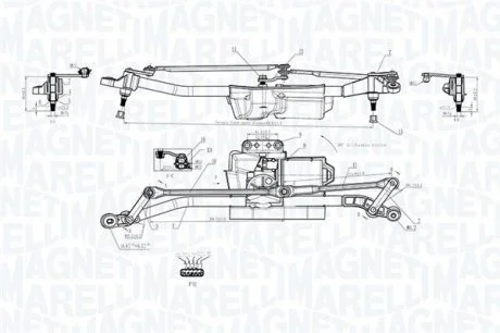 Механізм склоочисника P. OPEL ASTRA G Z SILNICZKIEM MAGNETI MARELLI TGE524C