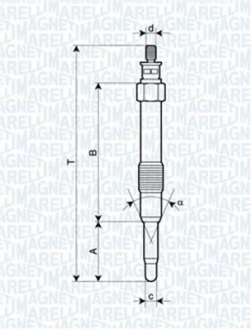 Свеча накала FORD, AUDI, CITROEN, FIAT [062900000304] MAGNETI MARELLI UC11A