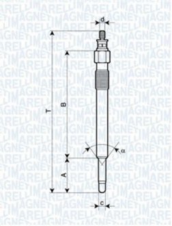 Свеча накала LAND ROVER DEFENDER,DISCOVERY,RANGE ROVER I,II [062900020304] MAGNETI MARELLI UC24A