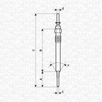 Свеча накаливания (керамическая) BMW 3 E90 316d/318d 07- MAGNETI MARELLI UY49A