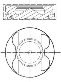 Поршень Mahle MERCEDES 83.51mm OM642 (4-6 цил) \'\'06>> MAHLE / KNECHT 001 PI 00107 002