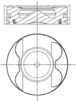 Поршень Mahle MERCEDES 83.51mm OM642 (4-6 цил) \'\'06>> MAHLE / KNECHT 001 PI 00107 002